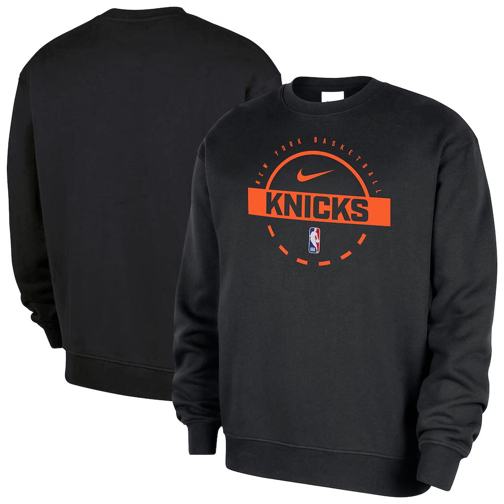 Men's New York Knicks Black 2025/26 Practice Club Sweatshirt Men's New York Knicks Black 2025/26 Practice Club Sweatshirt
